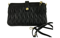 MIU MIU Sheepskin Patchwork With Cow Leather Shoulder Bag Crossbody Bag Women's Black