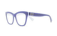 MIU MIU Acetate Acetate Irregular Shape Eyeglass Frames Women's Blue