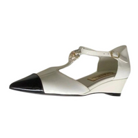 CHANEL Wedge Heel High Heels Women's White