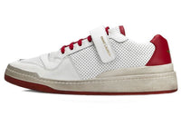 SAINT LAURENT Stylish Skateboarding Shoes Men's White Red Vintage Version