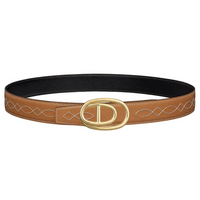 HERMES Crocodile Leather Leather Belts Men's Brown Width: 3.2CM