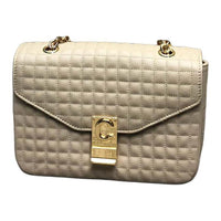 CELINE Cow Leather Shoulder Bag Crossbody Bag Women's Nude