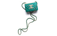 CHANEL Sheepskin Handheld Shoulder Bag Crossbody Bag Women's Green