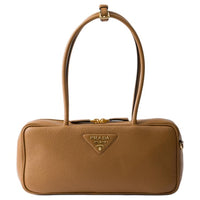PRADA Calfskin Shoulder Bag Medium Size Women's Caramel
