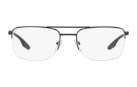 PRADA Metal Square Eyeglass Frames Unisex Black