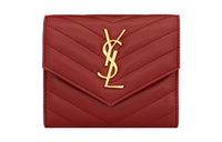 SAINT LAURENT Sheepskin Wallet Women's Red