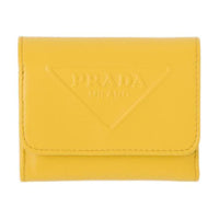 PRADA Leather Wallet Small Size Women's Yellow