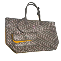 GOYARD Canvas With Leather Tote Bag Shopping Bag Handbag Small Size Unisex Khaki