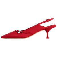 LOUIS VUITTON 6AM Slim Heel High Heels 5.5cm Women's Red