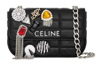 CELINE Goatskin Crossbody Bag Shoulder Bag Women's Black