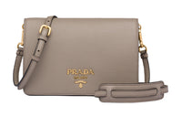 PRADA PRADA Luggage Collection Leather Shoulder Bag Crossbody Bag Women's Clay Gray