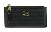 MIU MIU Leather Card Holder, Wallet Women's Black