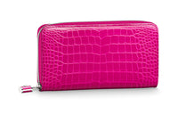 LOUIS VUITTON Short-Snouted Crocodile Leather Wallet Women's Rose Red