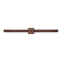 SAINT LAURENT Calfskin Leather Belts Women's Red 1.5CM