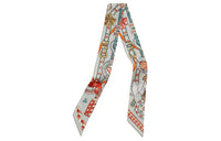HERMES Silk Scarves Women's Pearl Gray