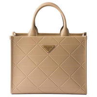 PRADA Symbole Leather Shoulder Bag, Crossbody Bag, Handbag Medium Size Women's Sandy Beige