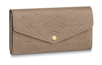 LOUIS VUITTON Sarah Soft Grain Cow Leather Wallet Women's Beige