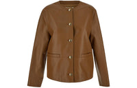 CELINE SS24 Leather Jacket Women's Light Umber