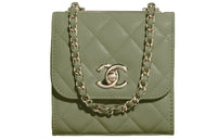 CHANEL Sheepskin Shoulder Bag Crossbody Bag Mini Women's Green