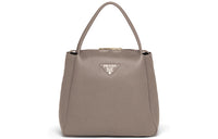 PRADA Deerskin Handbag Medium Size Women's Bamboo Gray