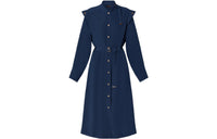 LOUIS VUITTON Long-Sleeved Epaulette Shirt Dress