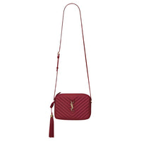 SAINT LAURENT Leather Camera Bag Shoulder Bag Crossbody Bag Women's Splendid Red