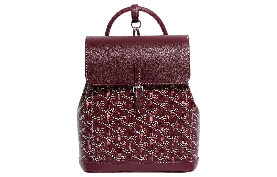GOYARD Alpin Canvas With Leather Backpack Mini Unisex Burgundy