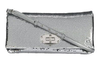 MIU MIU Leather Shoulder Bag Women's Silver