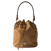 PRADA Reclycle Polyamide Bucket Bags One Shoulder Handbags Mini Women's Brandy Color
