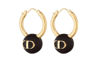 DIOR Earrings Women's Black/Gold
