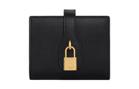 CELINE Smooth Calf Leather Wallet Small Size Women's Black
