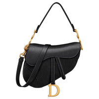 DIOR Saddle Goatskin Saddle Bag, Shoulder Bag, Crossbody Bag, Handbag Women's Black