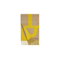 HERMES Cashmere Knit Scarves Unisex Beige/Yellow