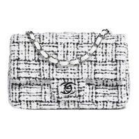 CHANEL Tweed Crossbody Bag Shoulder Bag Mini Women's Black White
