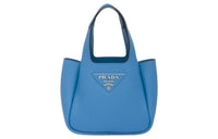 PRADA Leather Basket Bag Tote Bag Shopping Bag Handbag Women's Blue