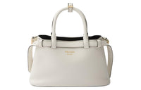 PRADA Leather Shoulder Bag Crossbody Bag Handbag Small Size Women's Black & White