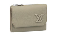 LOUIS VUITTON Cow Leather Wallet Men's Gray Green