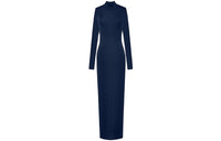 SAINT LAURENT SS23 Long Sleeved Dress Women's Night Blue