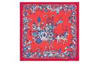 HERMES Silk Scarves Women's Red