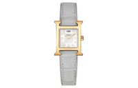 HERMES Wrist Watch Quartz Movement Genuine Leather Strap Silver Dial Women's Watch