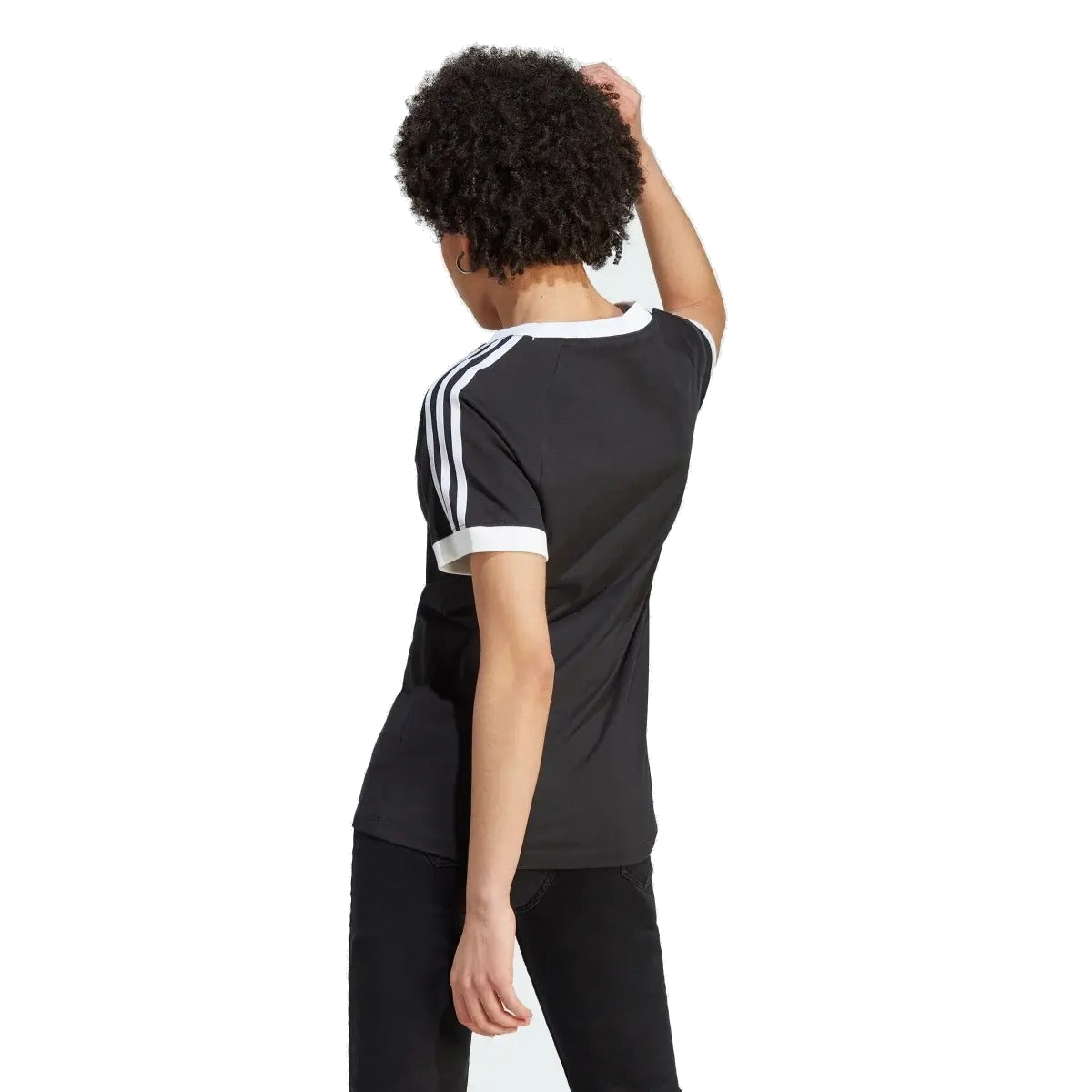 (WMNS) adidas Adicolor Classics Slim 3-Stripes T-Shirt Asia Sizing 'Black White' IK4051