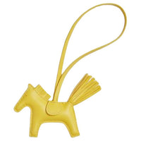 HERMES Lambskin Pendants Unisex Yellow
