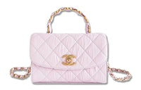 CHANEL COCO Handle Lambskin Shoulder Bag Crossbody Bag Handbags Women's Pink