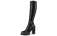 LOUIS VUITTON Trail Knee High Boots 5cm Women's Black