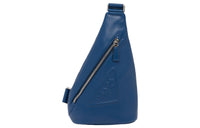 PRADA Leather Fanny Pack Sling Bags Men's Dark Blue