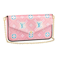 LOUIS VUITTON Félicie Pochette Monogram Verni Light Pink Neon