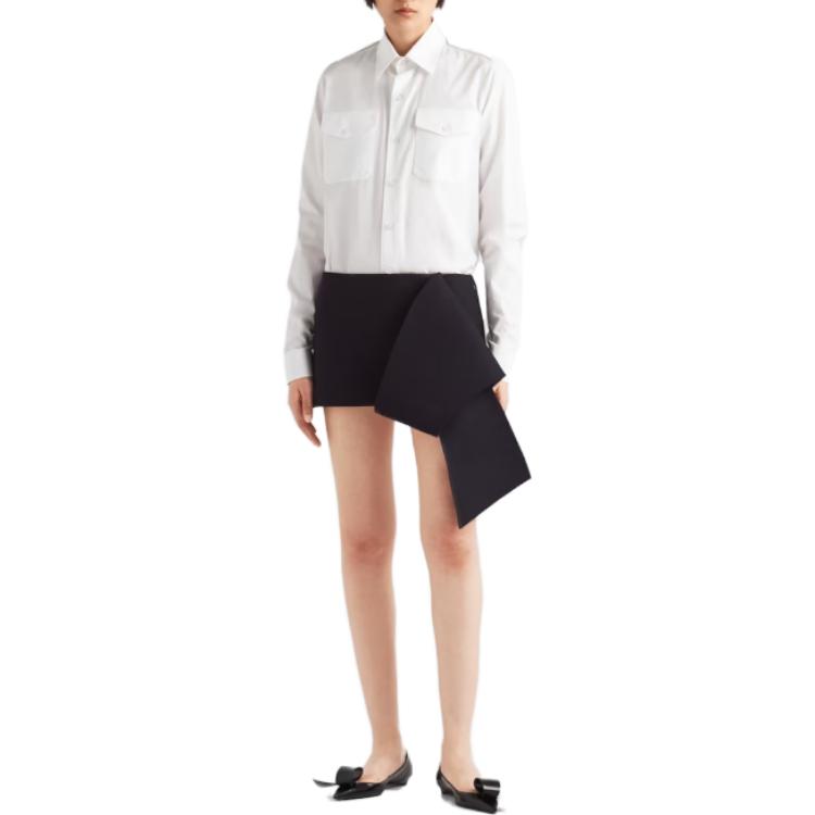 PRADA Asymmetric Hem Zip Up Mini Skirt