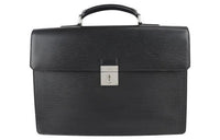 LOUIS VUITTON Leather Handbags Briefcases Regular Women's Black