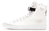 PRADA Wheel High Top Canvas Shoes Men's White