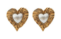 SAINT LAURENT Héritage Radiating Heart Earrings